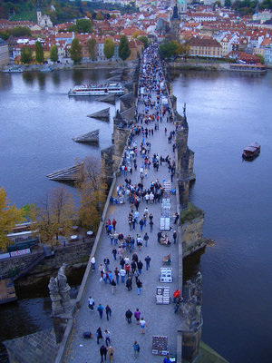 Charles Bridge (Karlova Mostu) in Prague, Czech Republic.