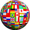 Globe ar pasaules karogi